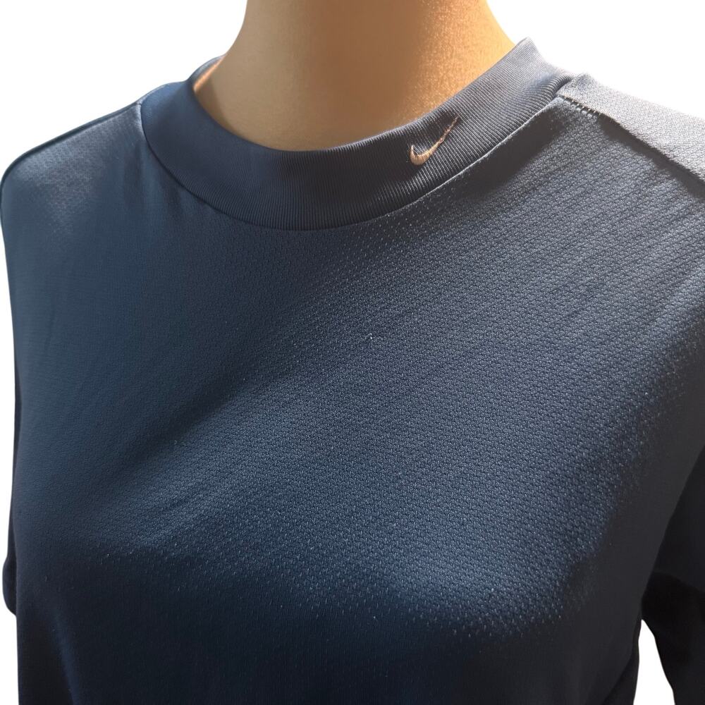 Nike Dri-Fit Mock Neck Running Tee, Vintage, Made In USA, Blue, Men's Size Large